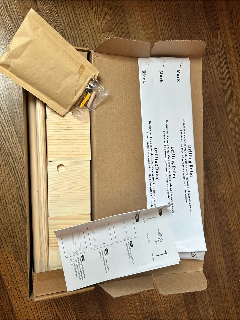 Wooden Wall Shelf Kit - Natural Pine